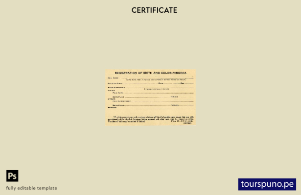 listo para imprimir Plantilla de certificado de nacimiento de la Oficina de re 9